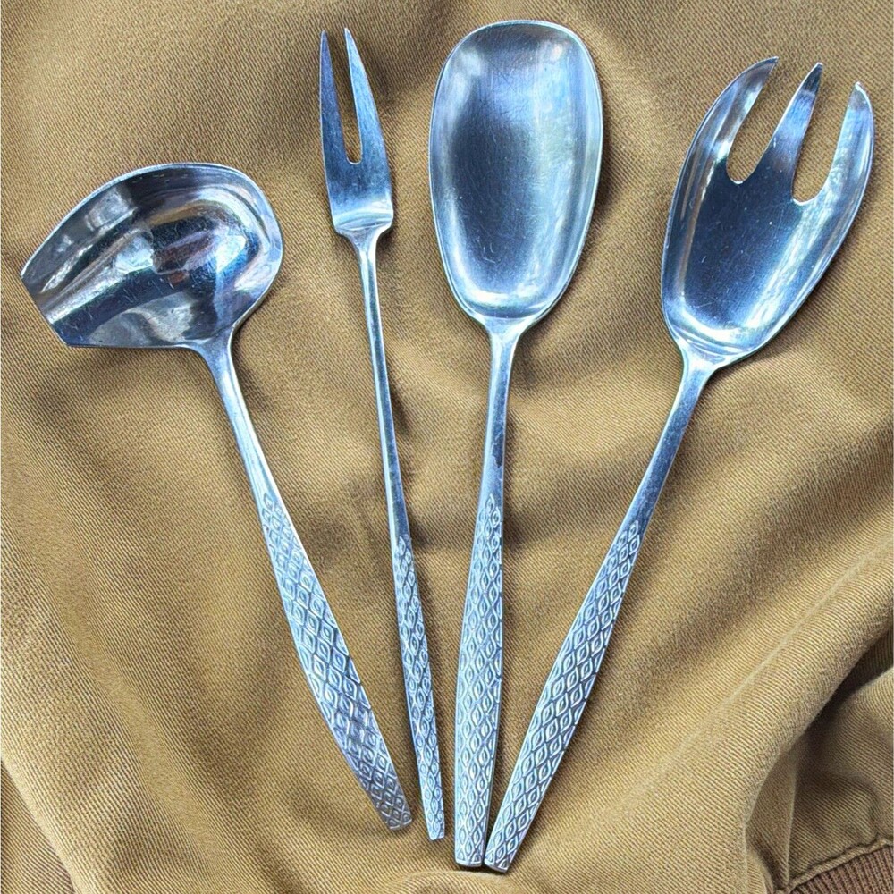 Vintage Dansk JHQ Designs Germany Variation IV Stainless Steel 4pc Serving Set